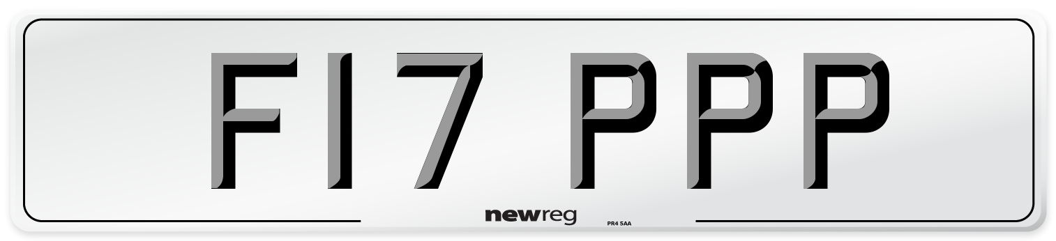 F17 PPP Number Plate from New Reg